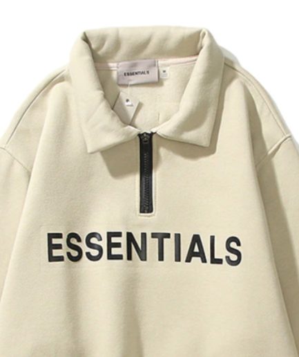 ESSENTIALS Half Zipper CARL’s Coffee Hoodie