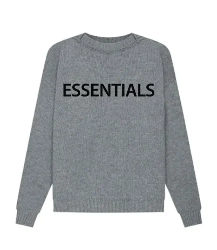 Essentials Overlapped Gray Sweater