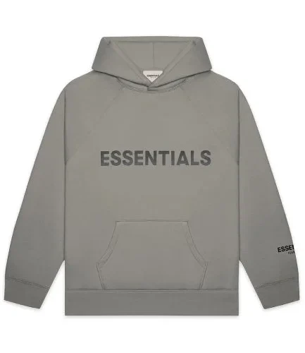 Fear of God Essentials Pullover Hoodie Applique Logo –Gray