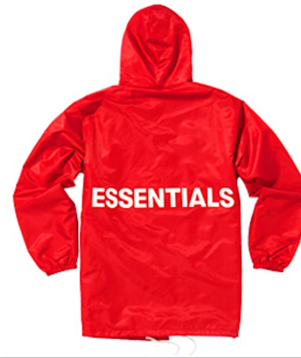 Fear of God Essentials Graphic Hooded Coach Jacket Red