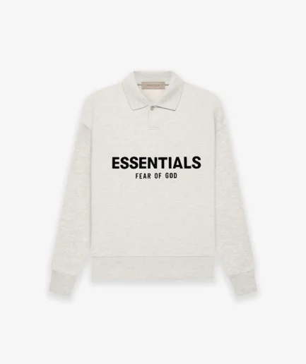 Kids Essentials Ls Polo Light Oatmeal